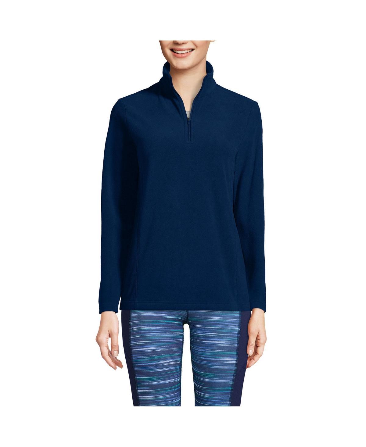 Petite Lands' End 1/4-Zip Fleece Pullover, Women's, Size: Small Petite, Black Product Image