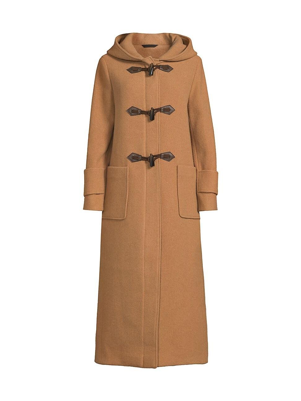 Womens Wool Hooded Toggle Coat Product Image