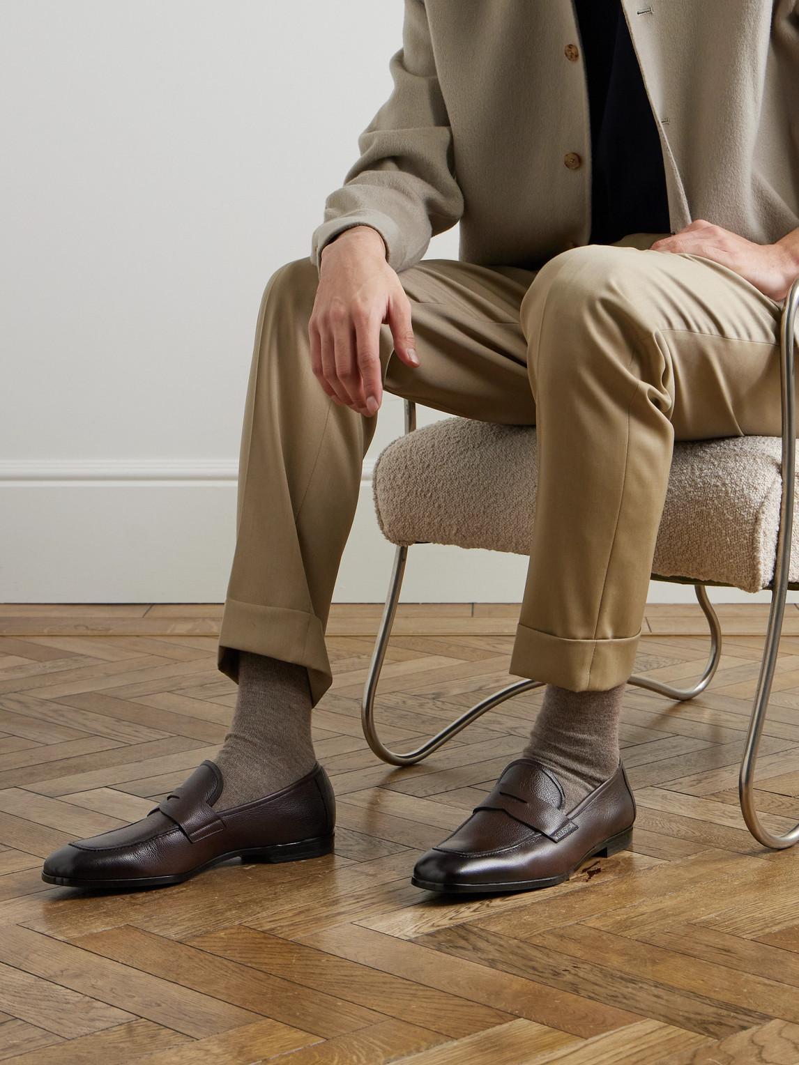 TOM FORD Sean Full-grain Leather Loafers In Brown Product Image