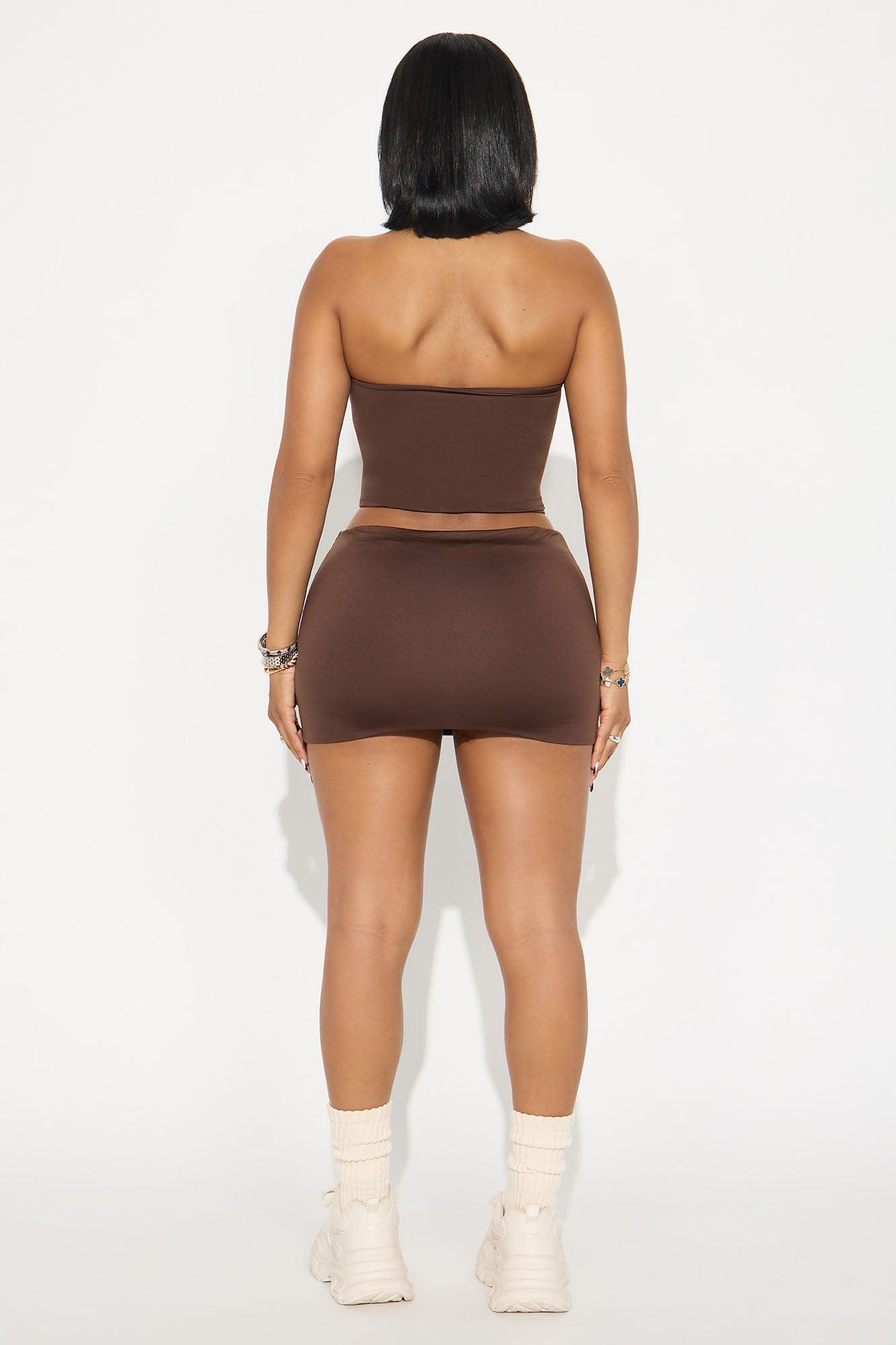 Contour Double Lined Tube Top - Chocolate Product Image