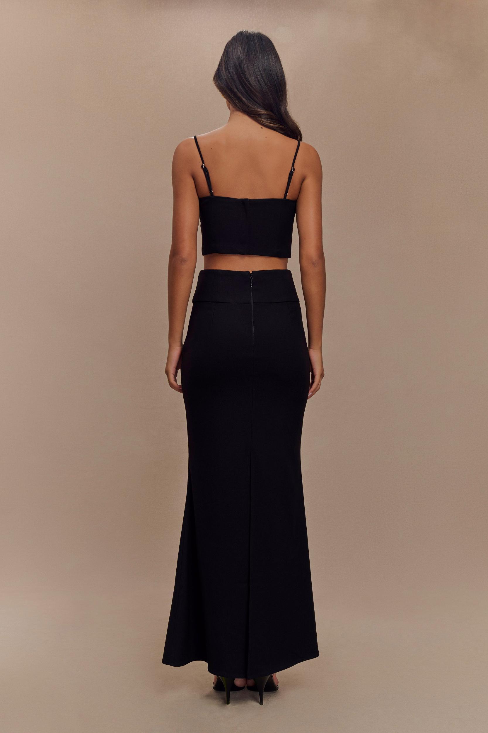 Grace Suiting Maxi Skirt - Black Product Image