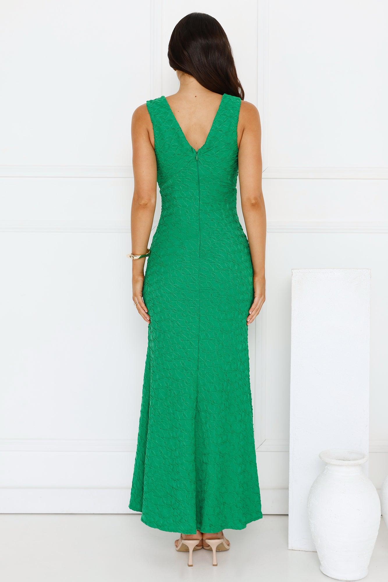 Diamond Delights Maxi Dress Green Product Image