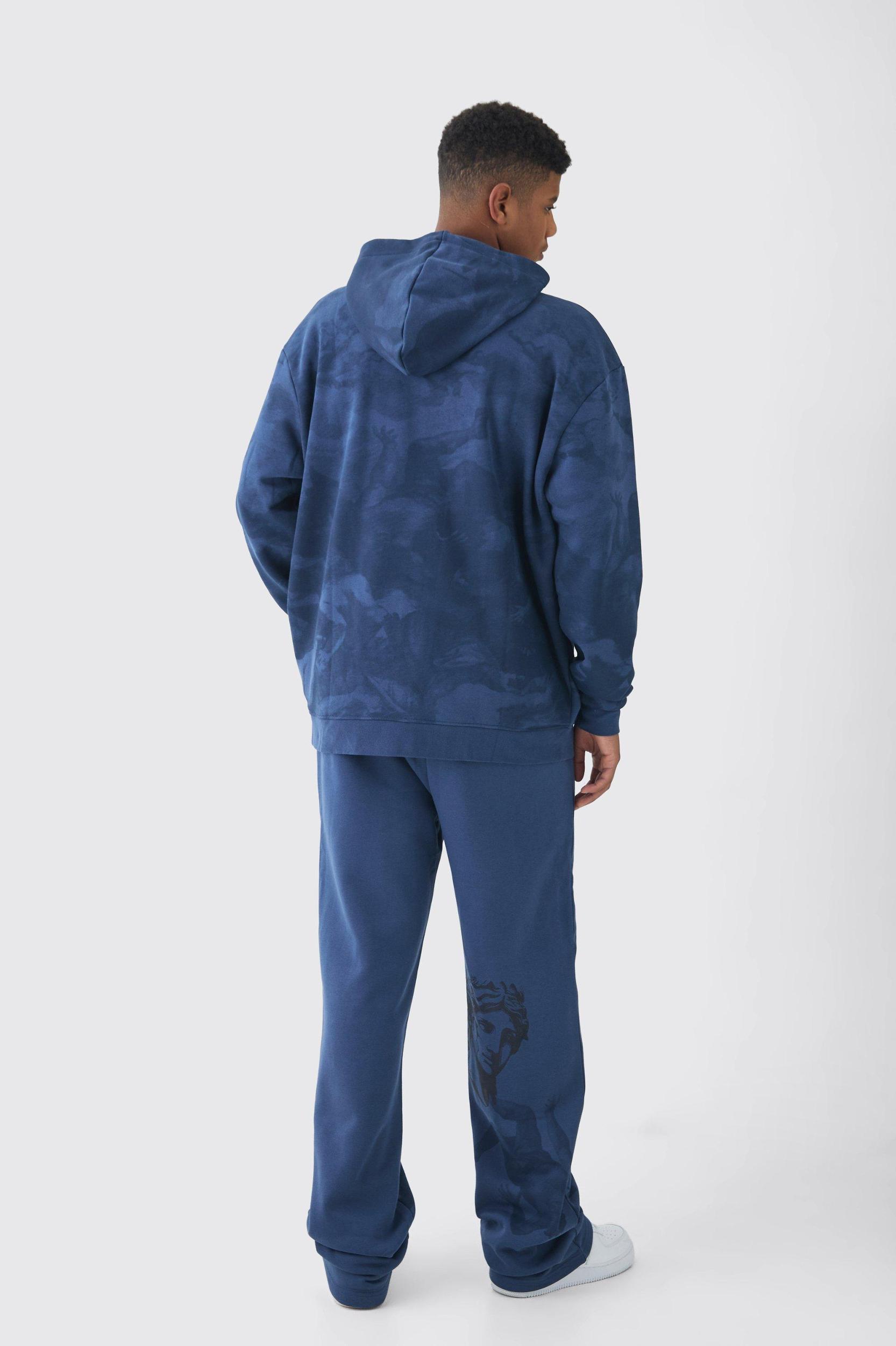 Tall Relaxed Renaissance Print Sweatpants | boohooMAN USA Product Image