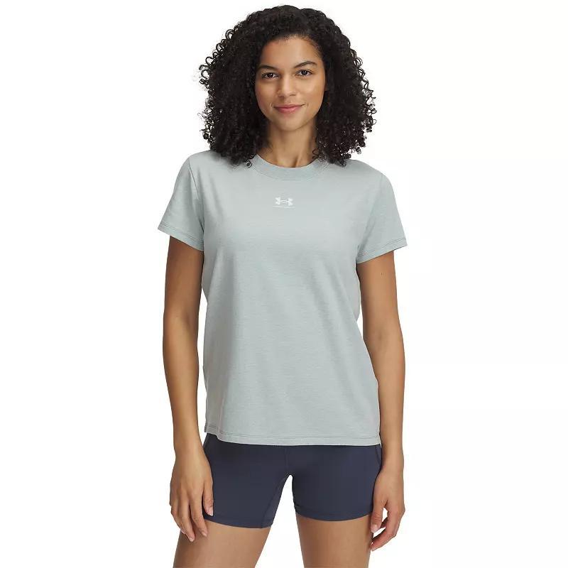 Plus Size Women's Under Armour Rival Core Short Sleeve Tee, Size: 1XL, Silica Green Product Image