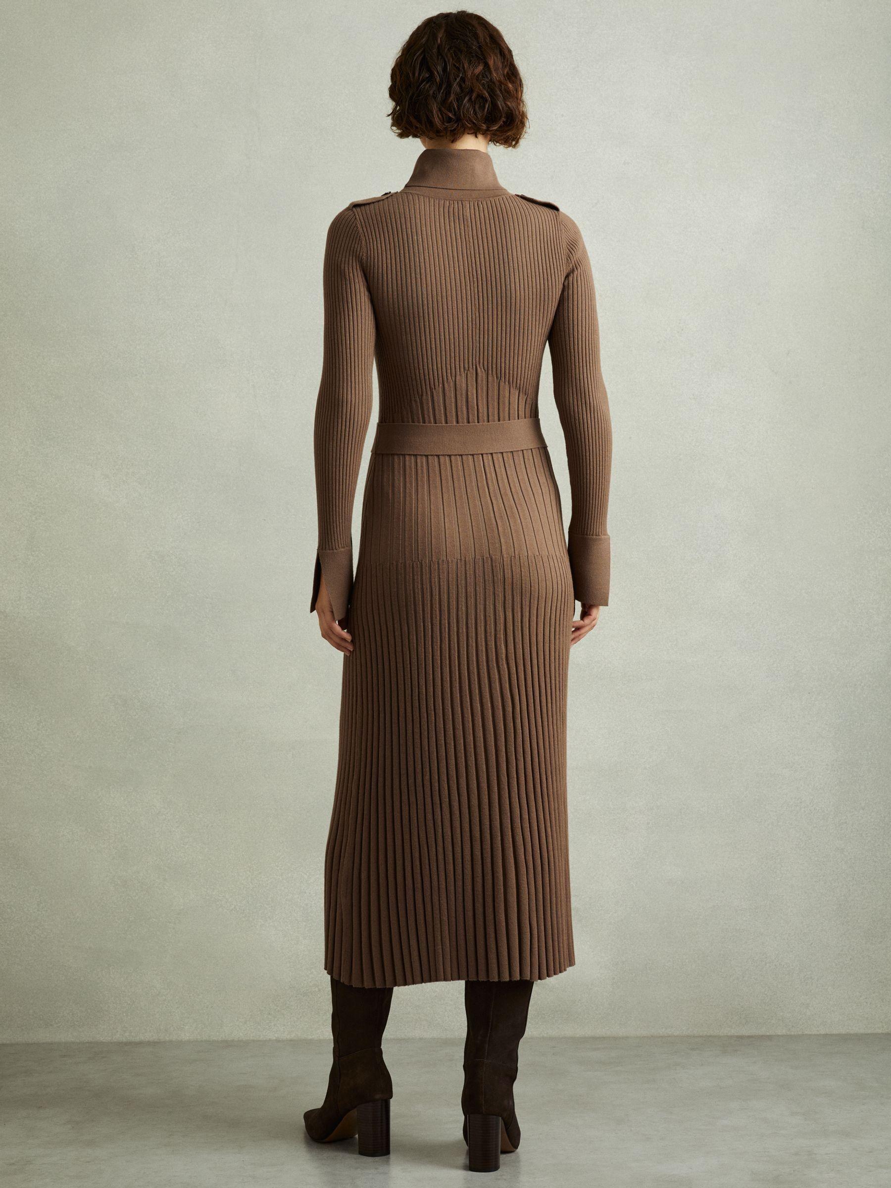 Petite Linen Belted Sleeveless Midi Dress in Neutral Product Image