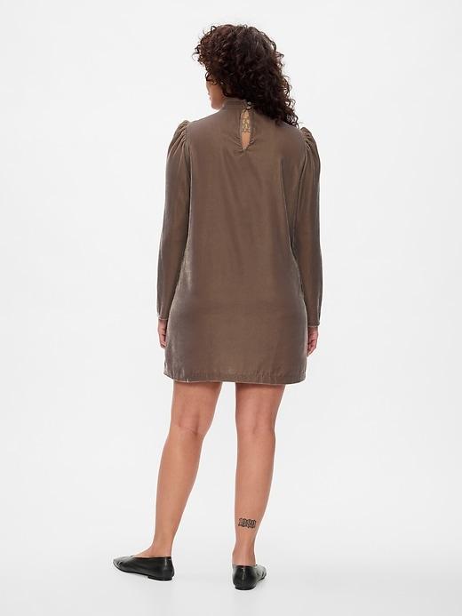 Recycled Velvet Puff-Sleeve Mini Dress Product Image