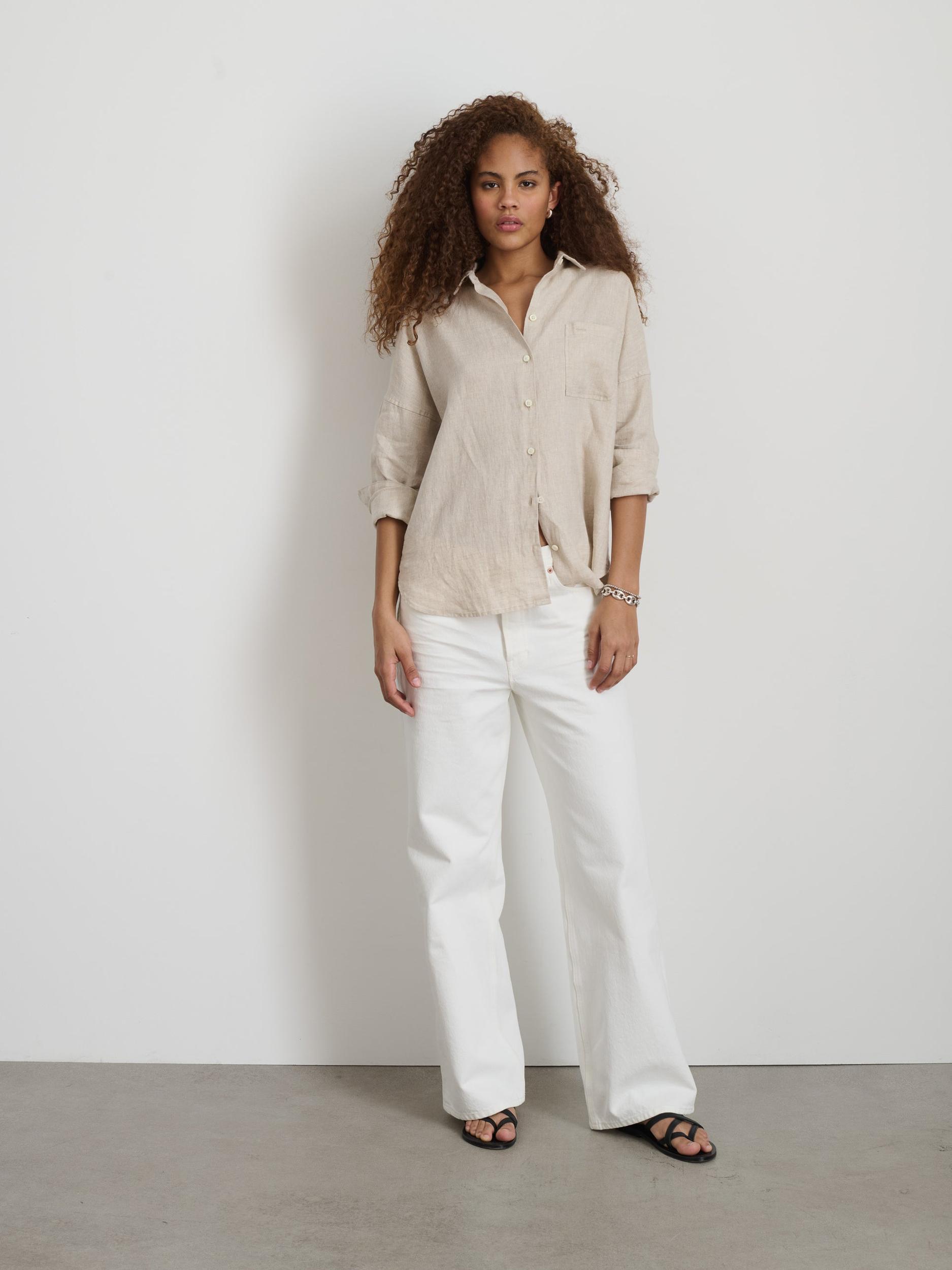Jo Shirt In Flax Linen Product Image