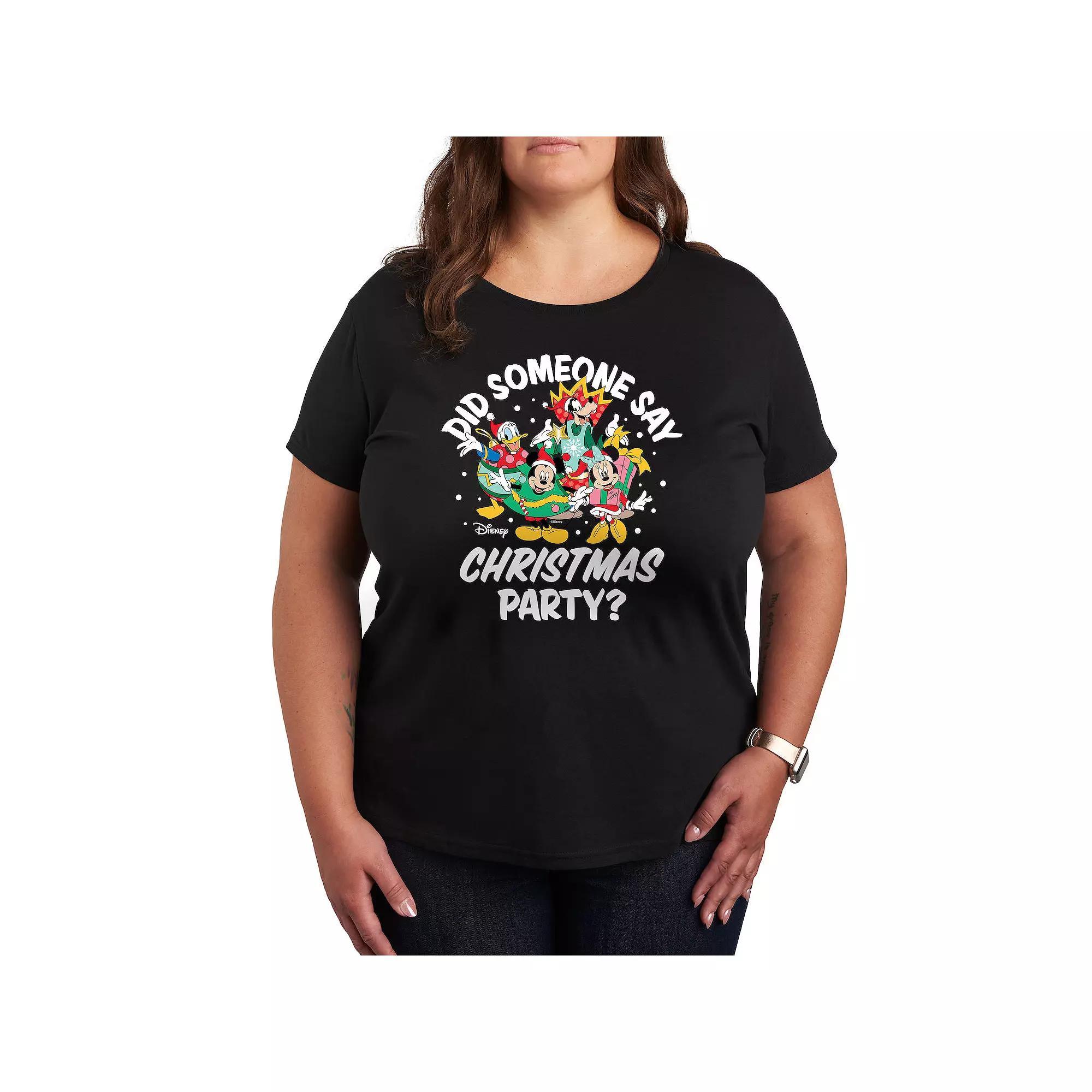 Disneys Mickey Mouse & Friends Plus Christmas Party Graphic Tee, Womens Product Image