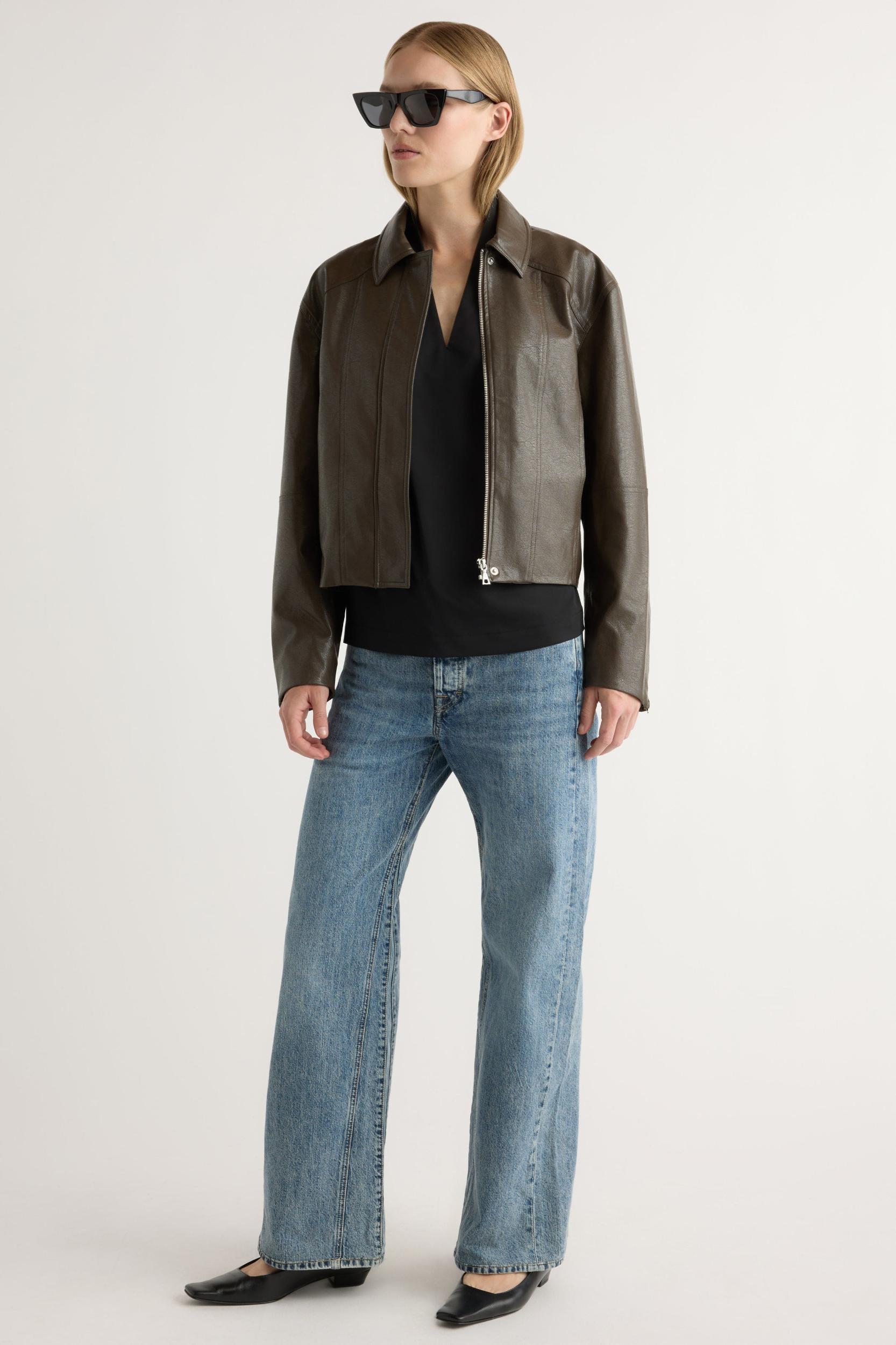 Halle Vegan Leather Jacket Product Image