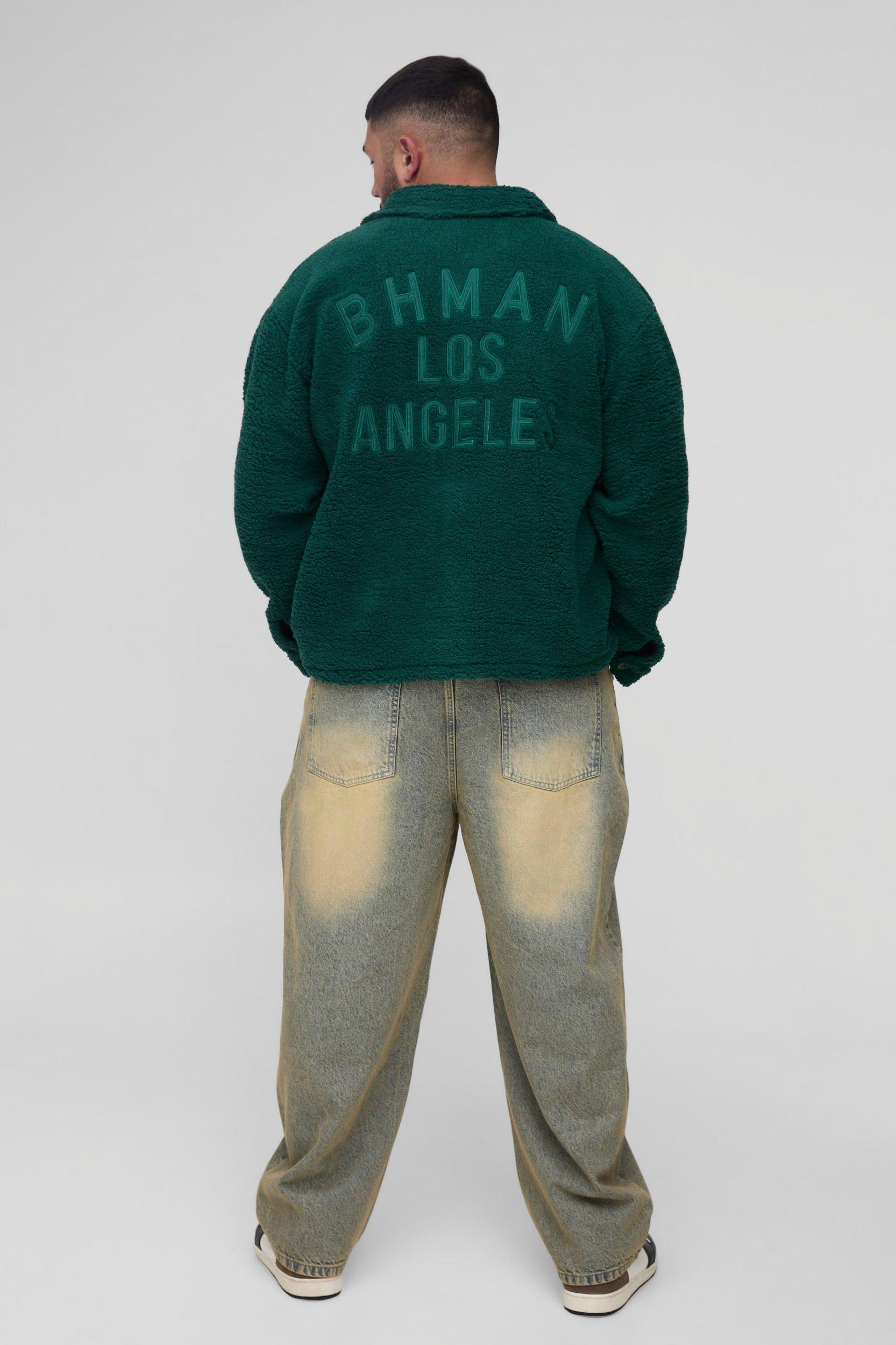 Plus Balloon Fit Pleat Knee Tinted Jeans | boohooMAN USA Product Image