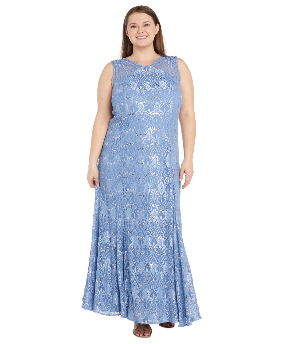 Women's R&M Richards Mermaid Lace Gown, Size: 16, Cadet Product Image