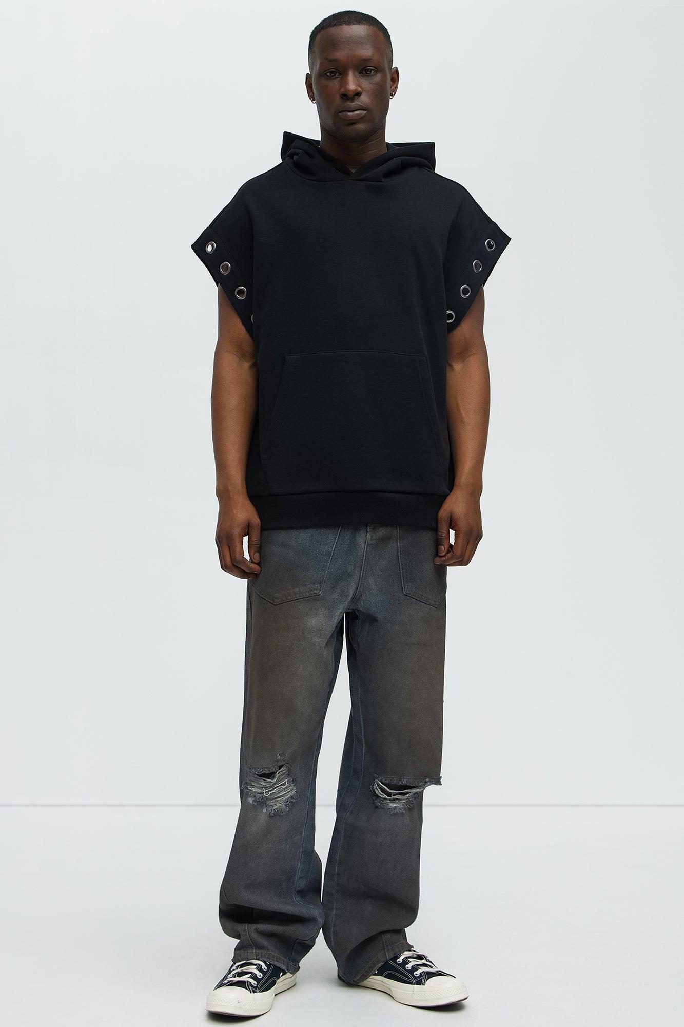 Tyson Ring Sleeveless Hoodie - Black Product Image