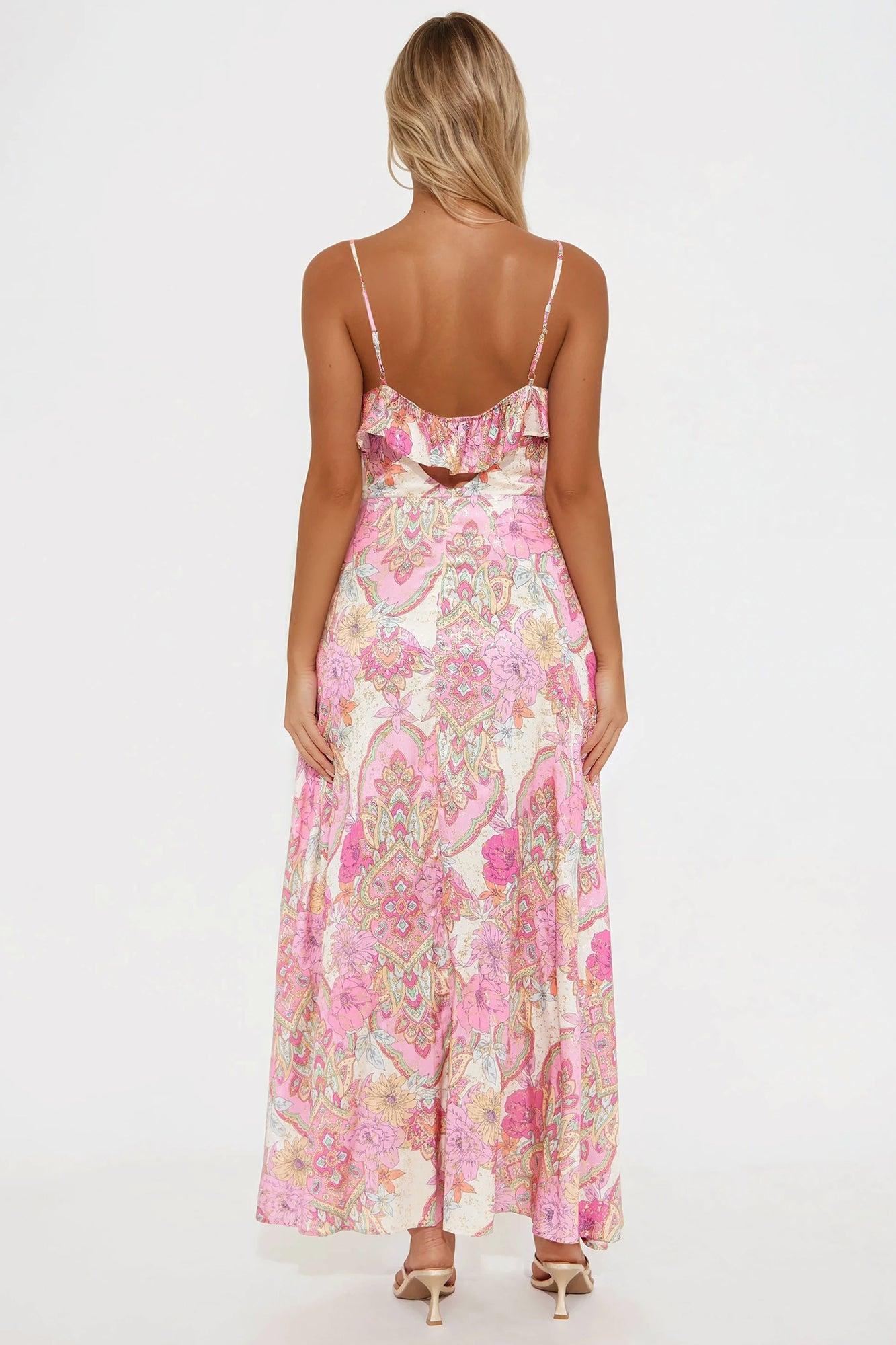 Alina Printed Maxi Dress - Pink/combo Product Image