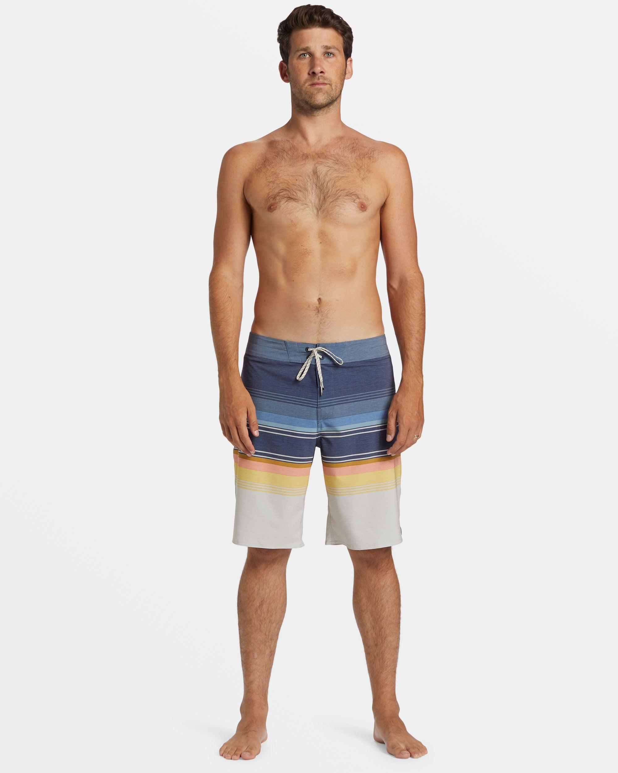 All Day Stripe Pro 20" Boardshorts - Dusty Navy Male Product Image