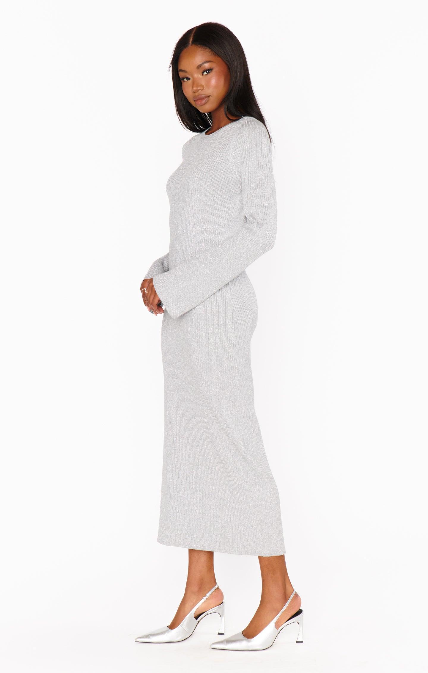 City Dress ~ Silver Shimmer Knit Product Image