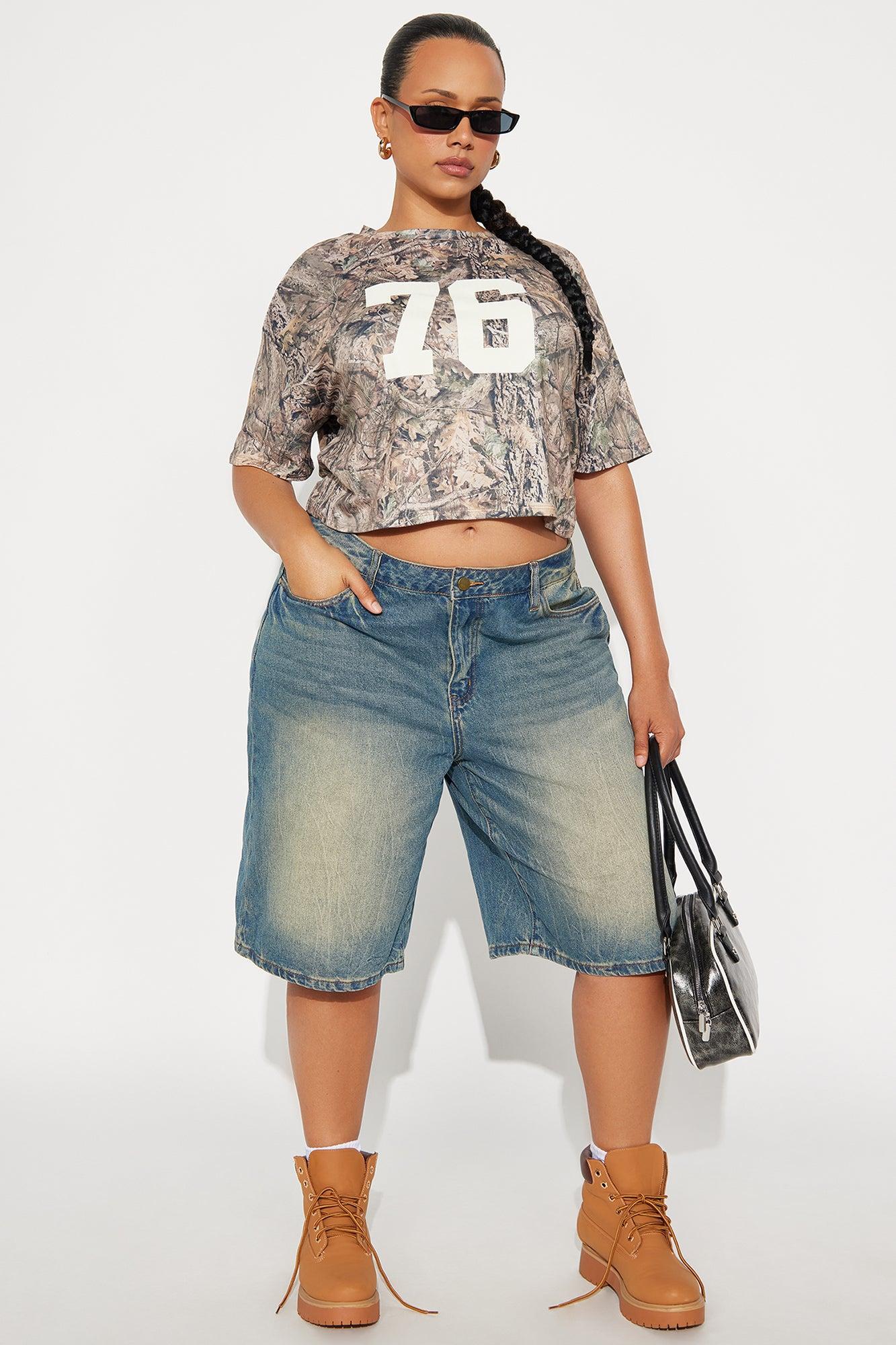 Someone Else Tinted Denim Jorts - Vintage Wash Product Image