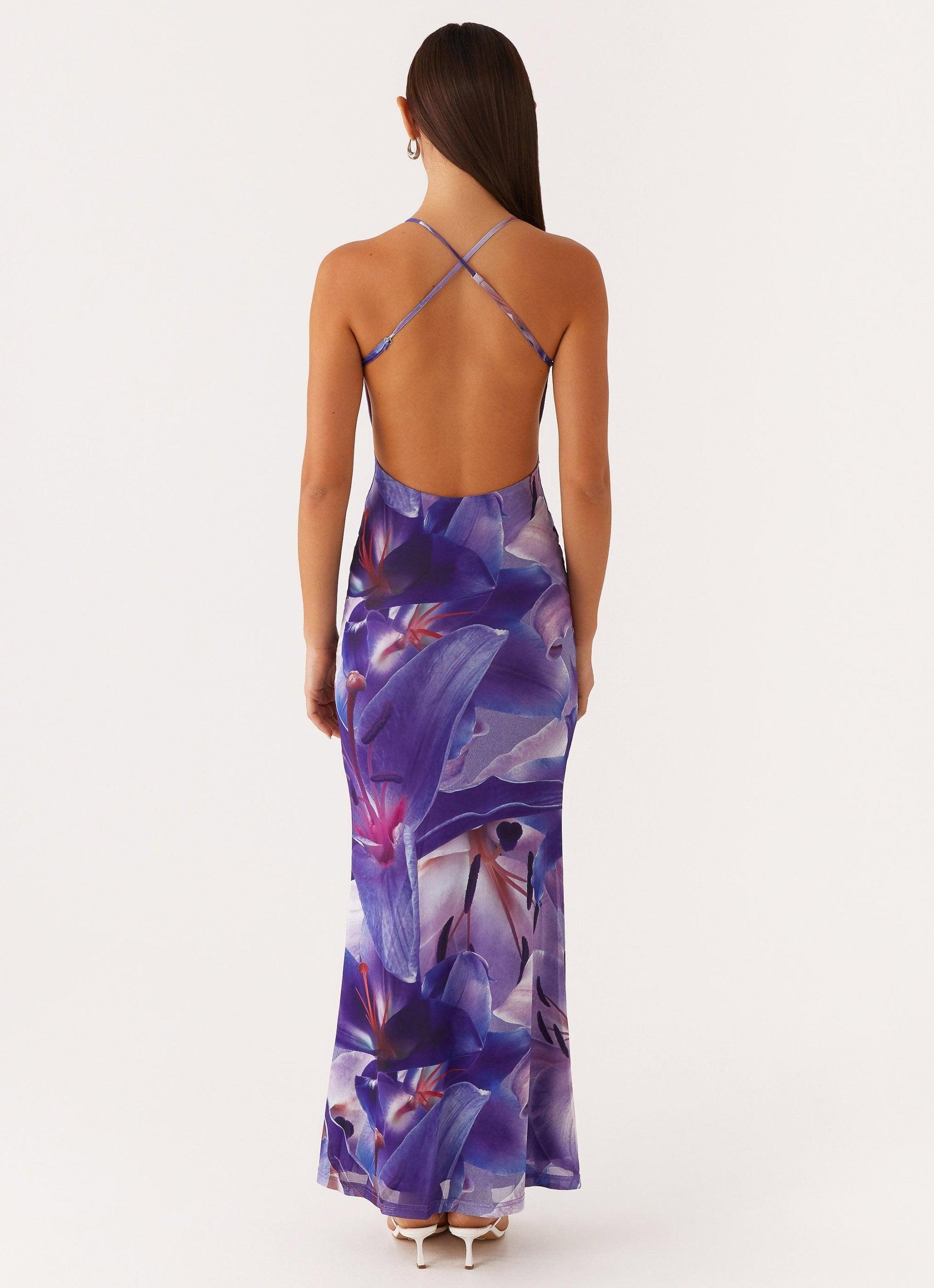 Livia Maxi Dress - Purple White Lilly Product Image