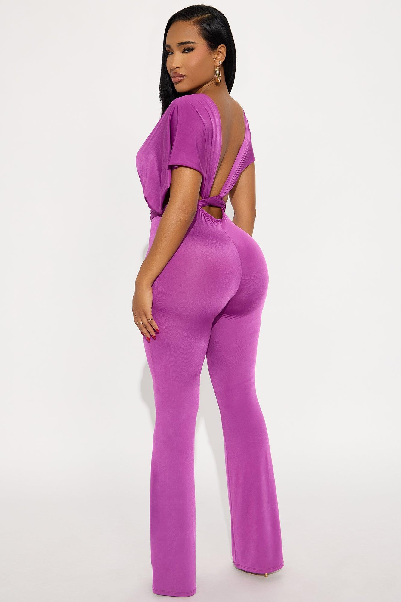 Charlotte Wide Leg Jumpsuits - Magenta Product Image