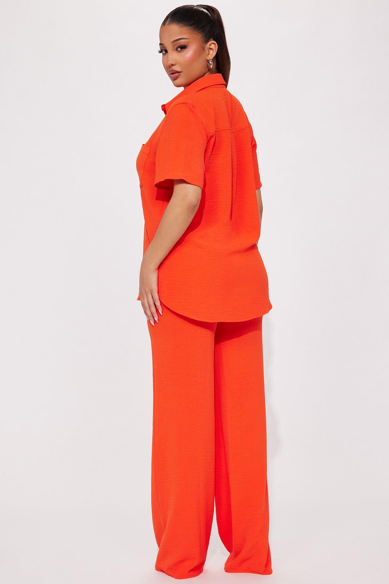 Makenzie Short Sleeve Pant Set - Orange Product Image