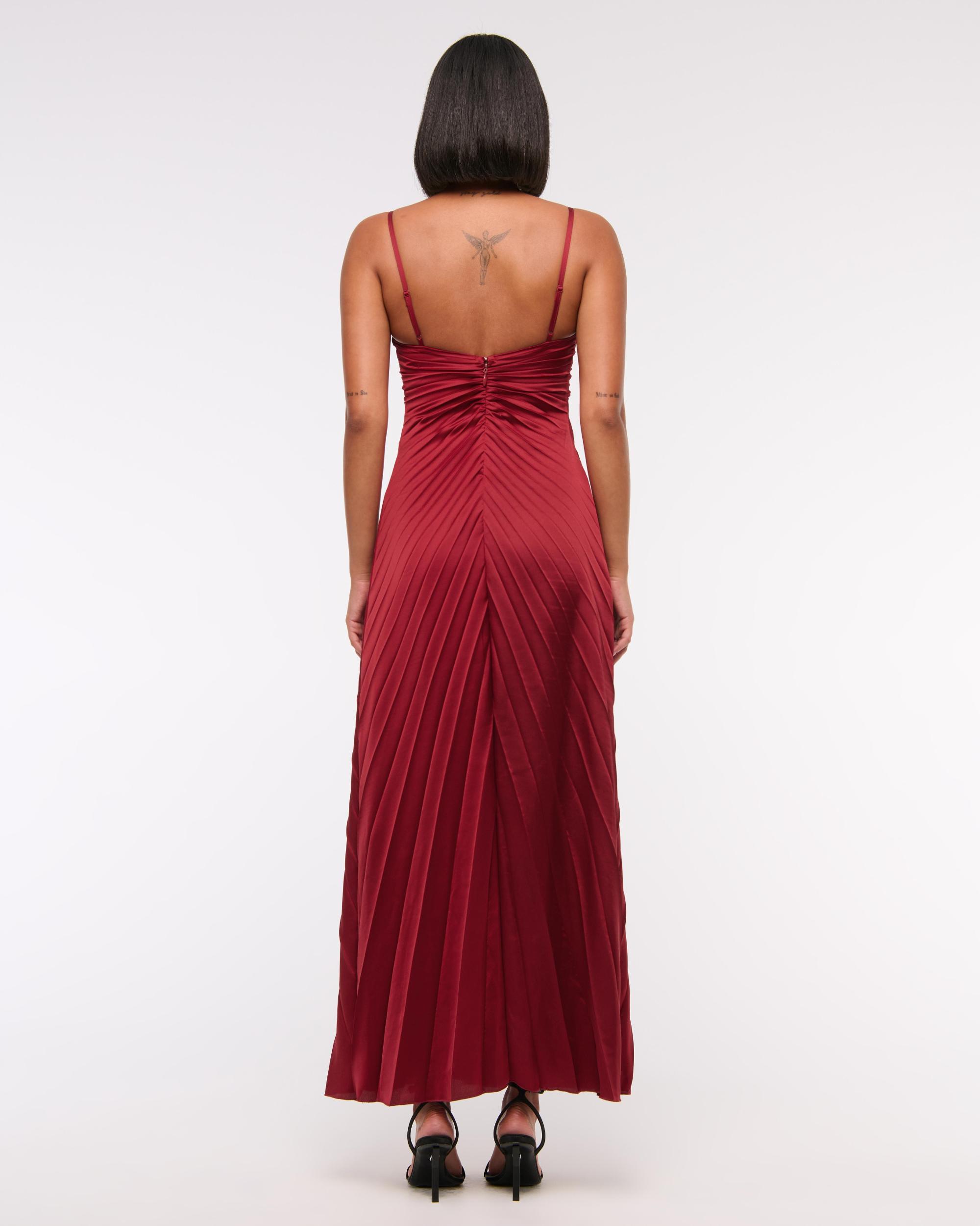 The A&F Giselle Sunburst Pleated Maxi Dress Product Image