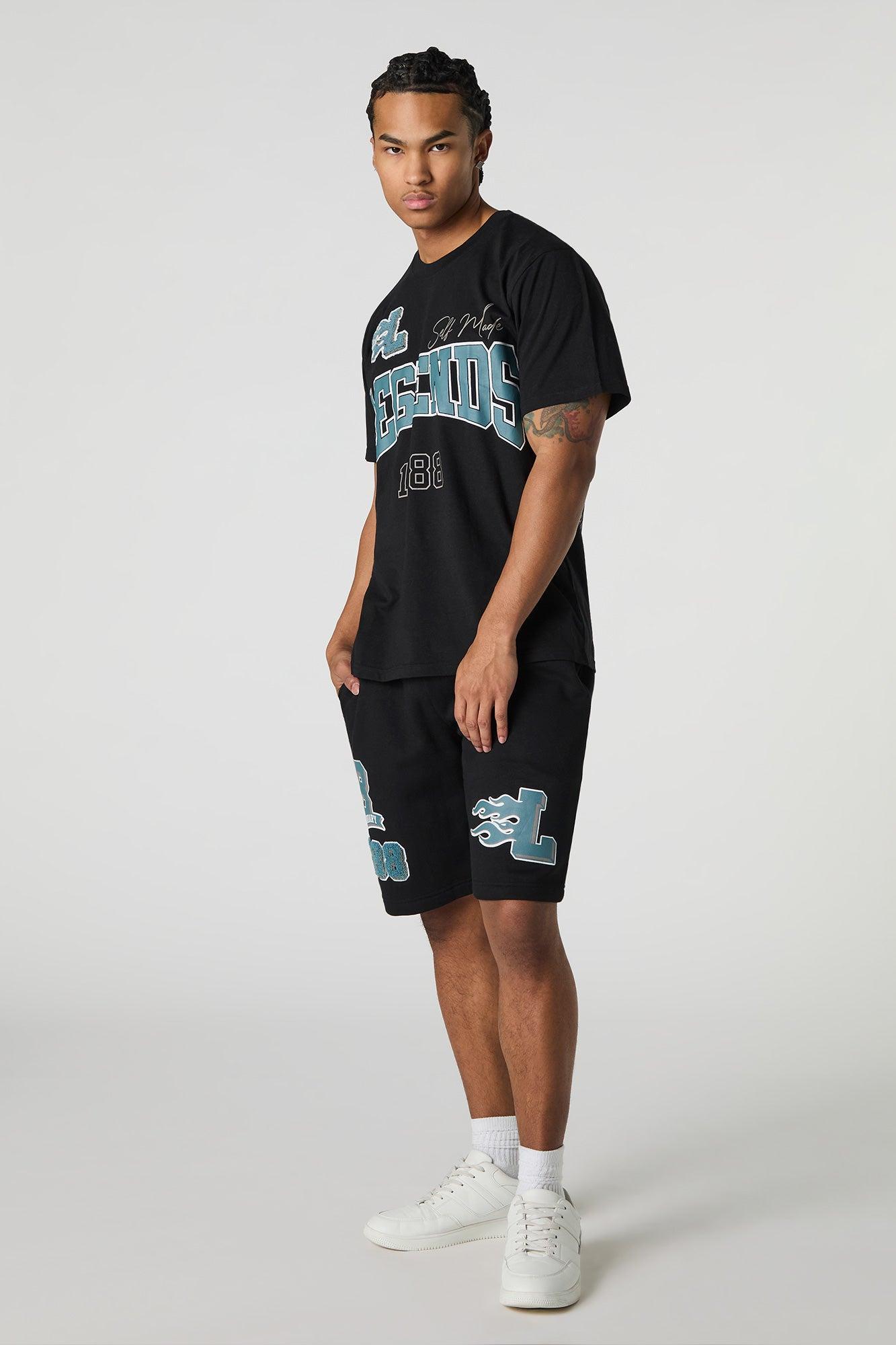 Legend Chenille Embroidered Graphic Fleece Short Male Product Image