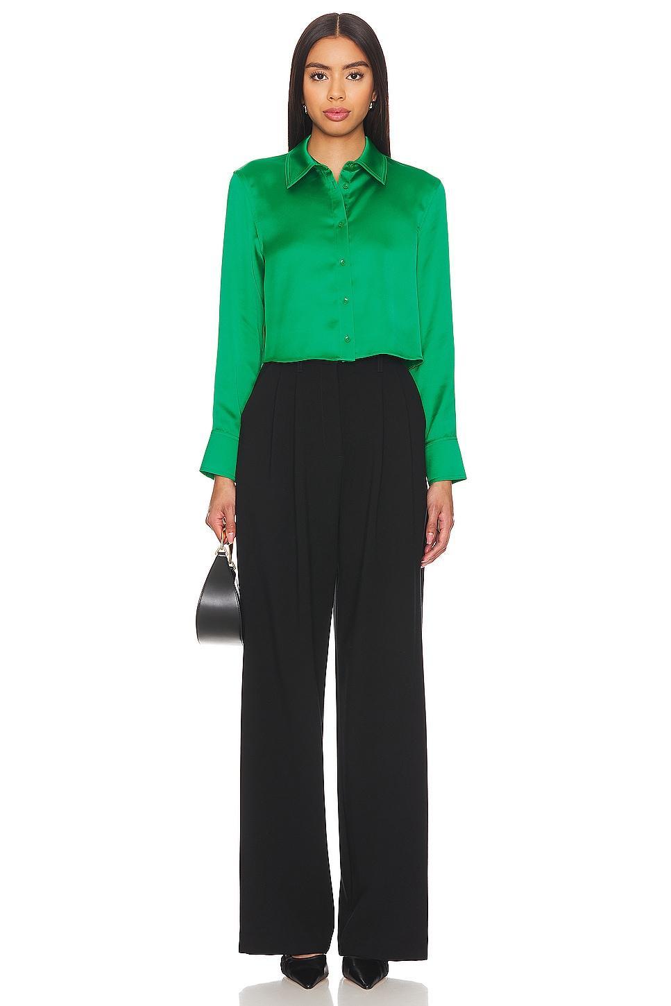 Leon Crop Button Down Alice + Olivia Product Image