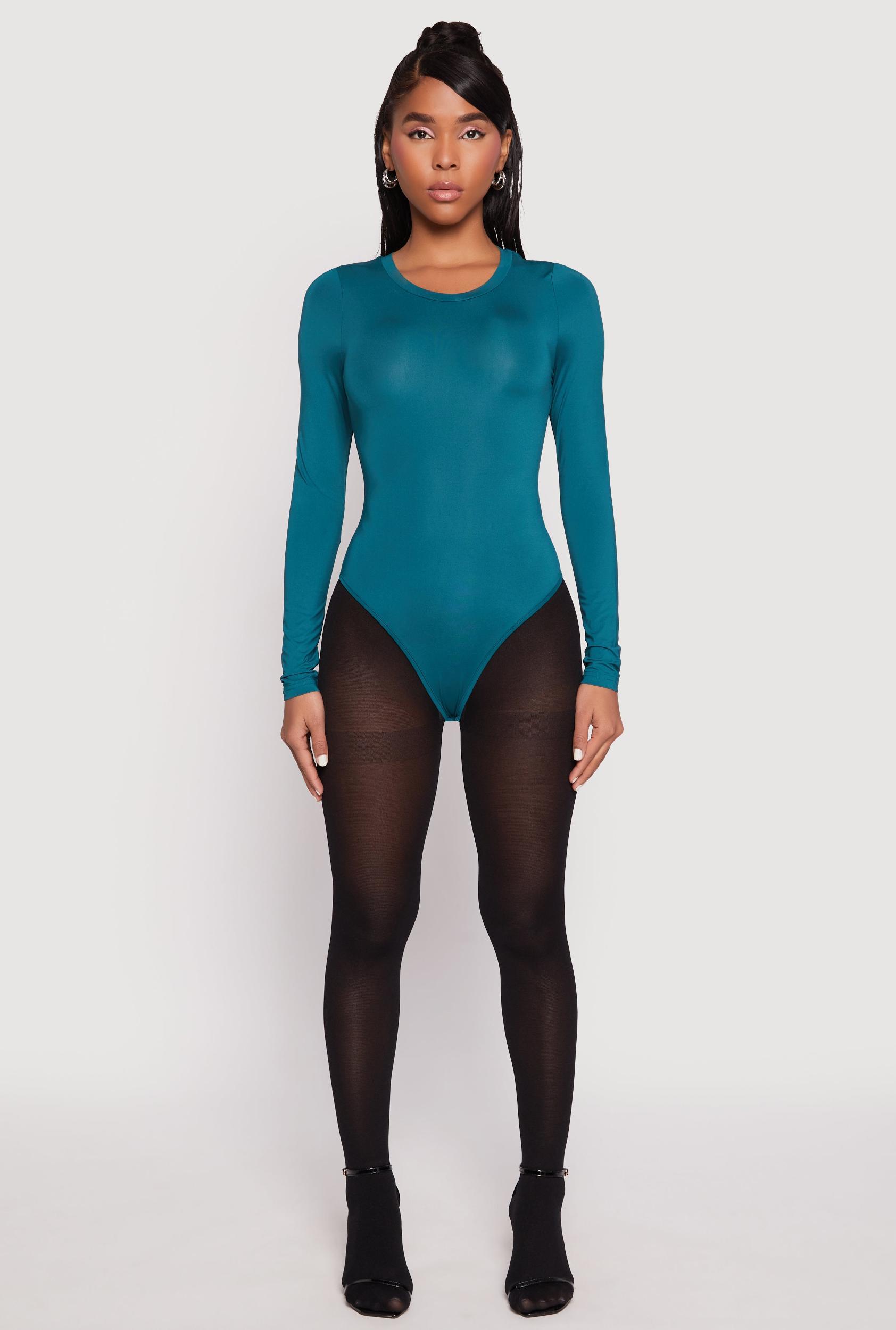 Womens Daisy Long Sleeve Crew Neck Bodysuit Product Image