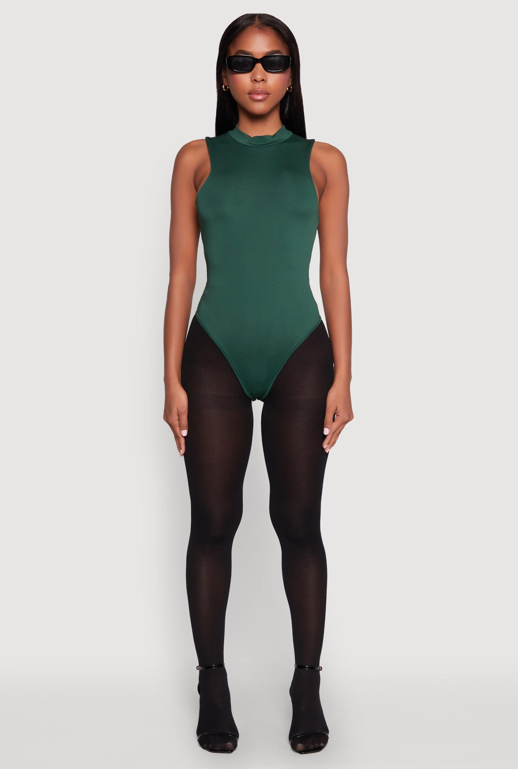 Womens Daisy Mock Neck Tank Bodysuit Product Image