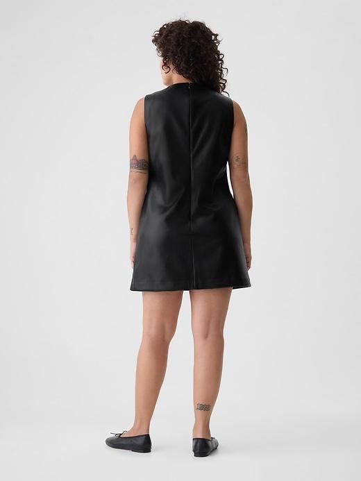 Vegan Leather Mini Shift Dress Product Image
