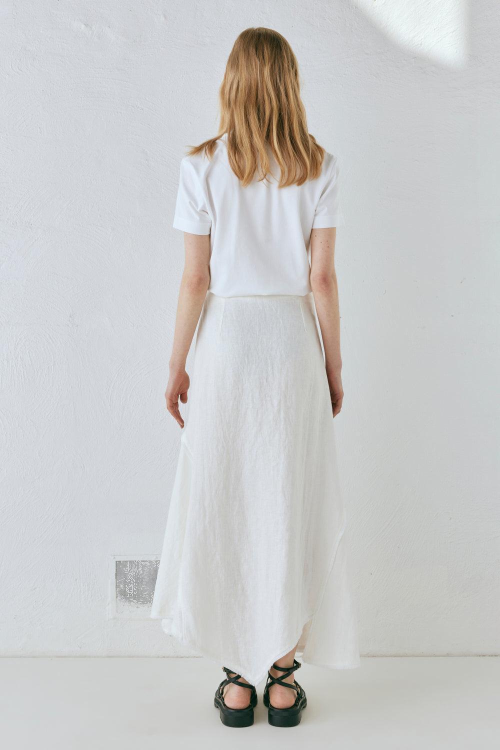 Mabel Linen Midi Skirt White Product Image