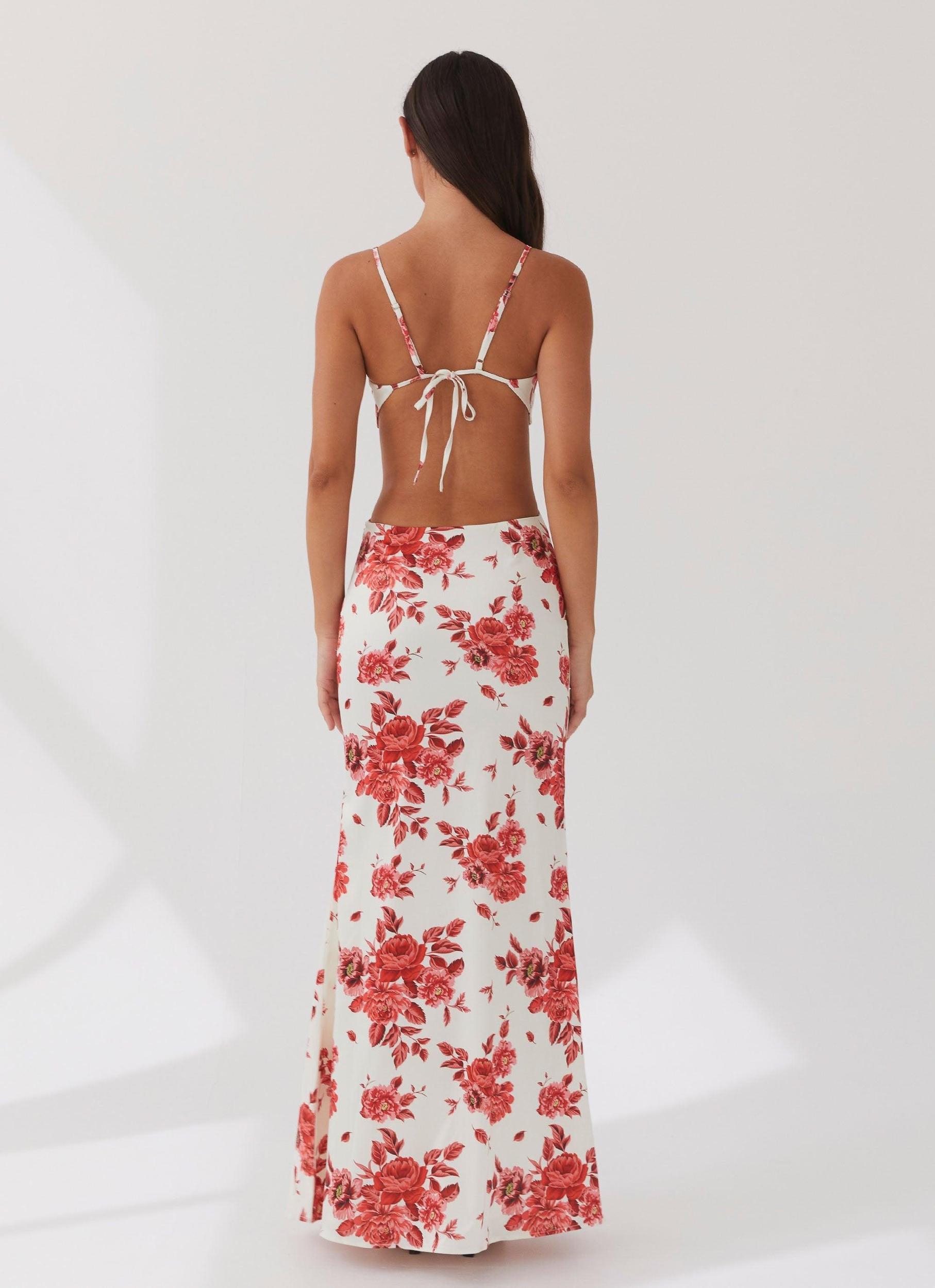 Rosie Satin Maxi Dress - Rosa Floria Product Image