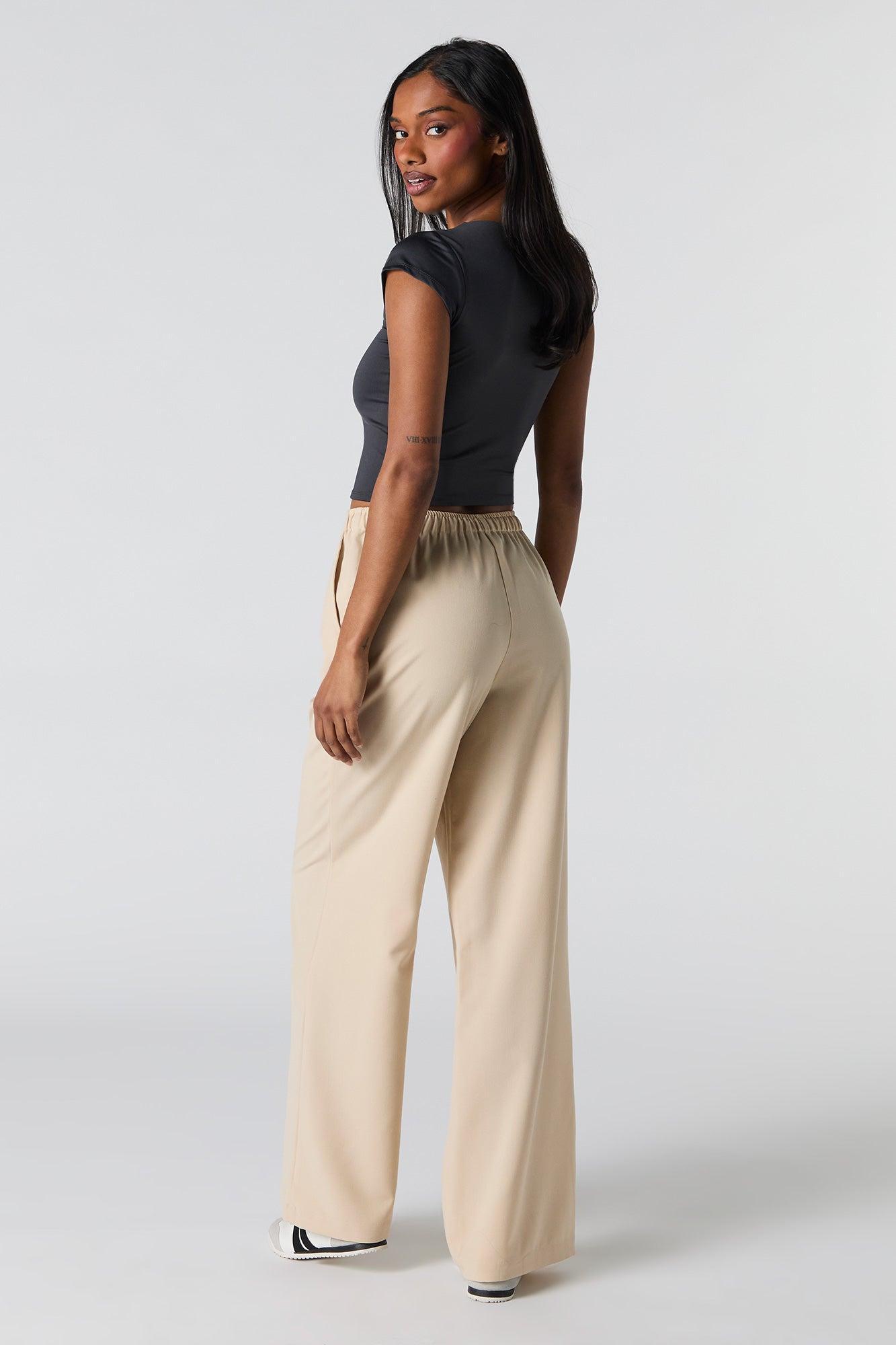 Drawstring Wide Leg Dress Pant Female Product Image