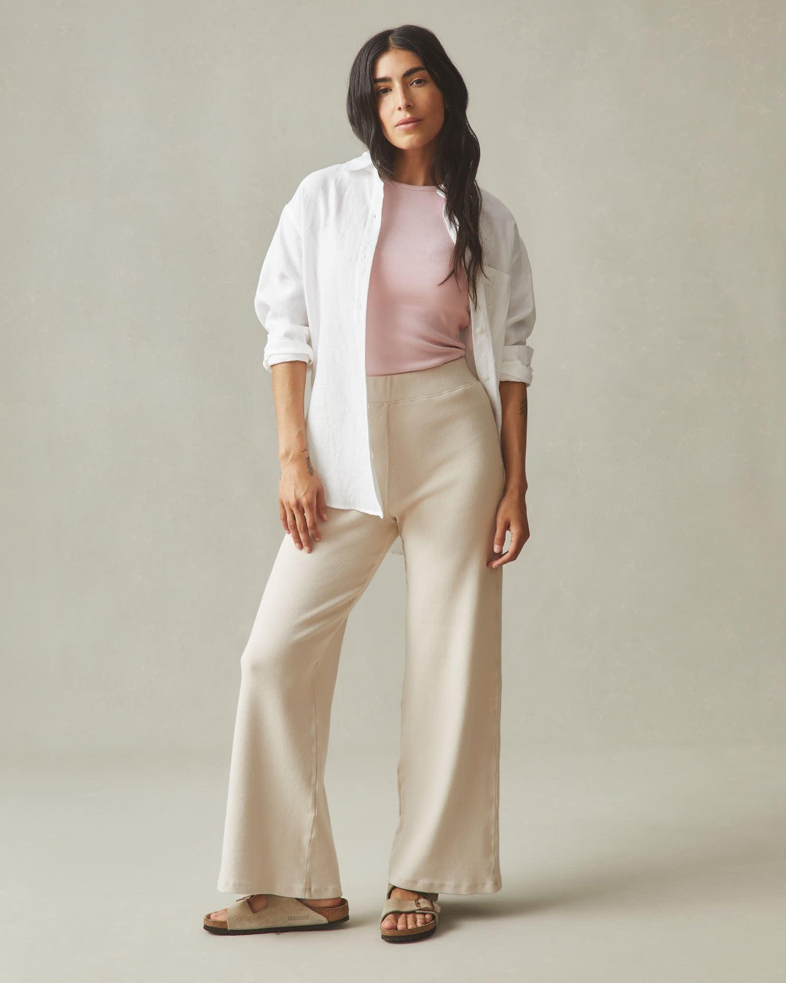 Women's Pull-On Rib Pant - Oatmeal Product Image