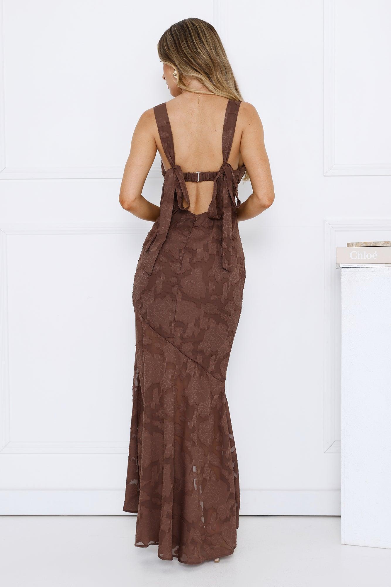 Enchanted Empire Maxi Dress Brown Product Image