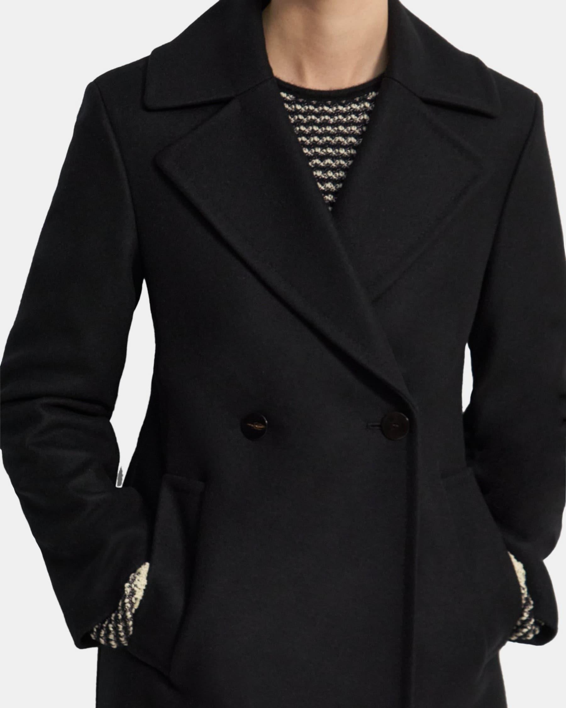 Sculpted Peacoat in Recycled Wool Melton Product Image