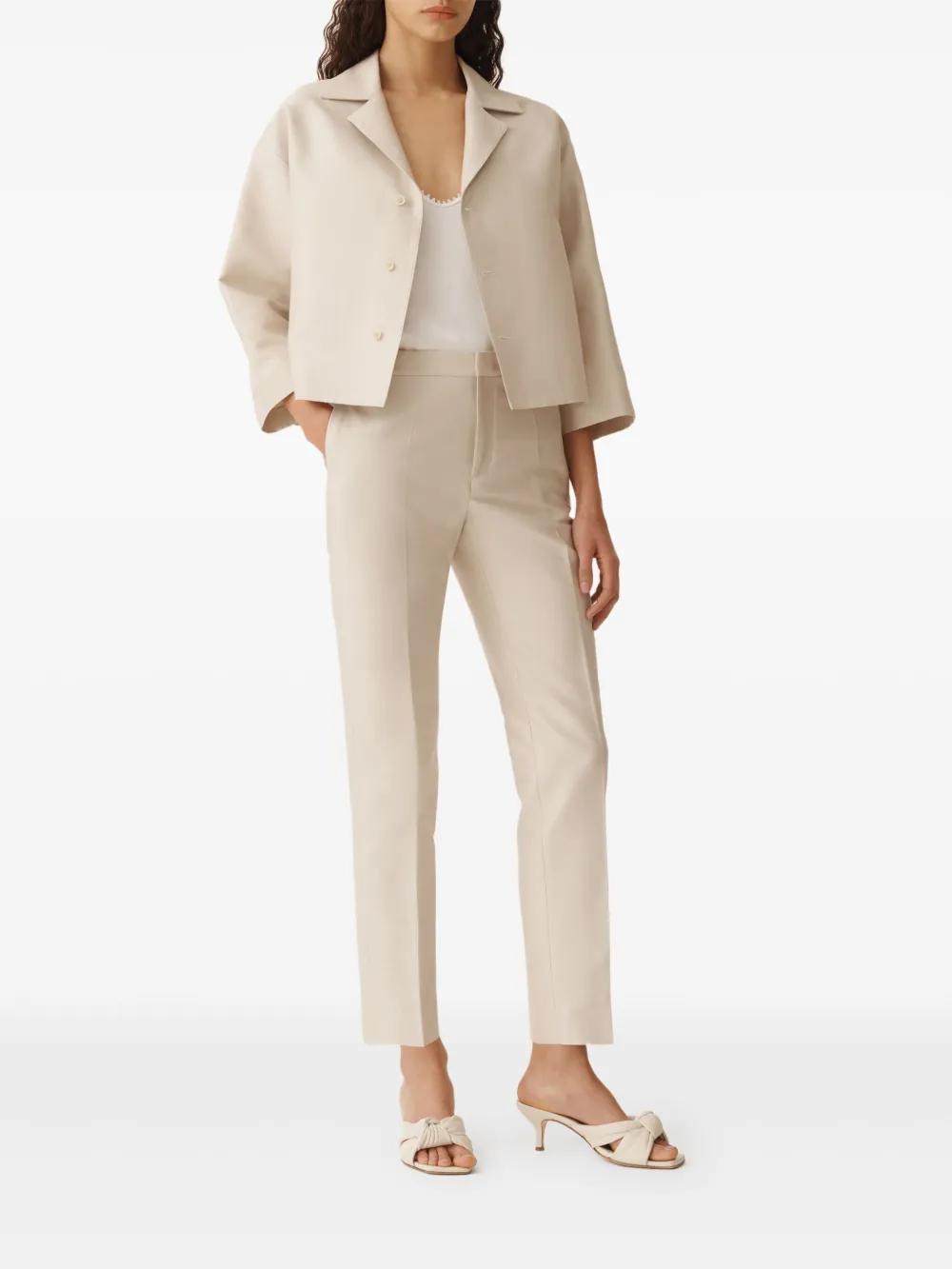 FABIANA FILIPPI Wool Cropped Jacket In Neutrals Product Image