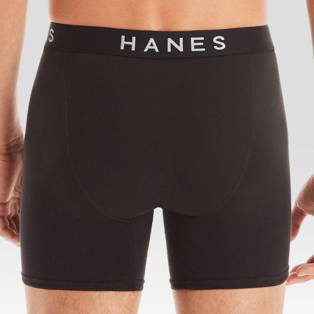 Hanes Premium Men's Boxer Briefs 5pk - Black XL: Tagless, Lightweight Cotton Blend, Full Waistband Elastic, Machine Washable Product Image