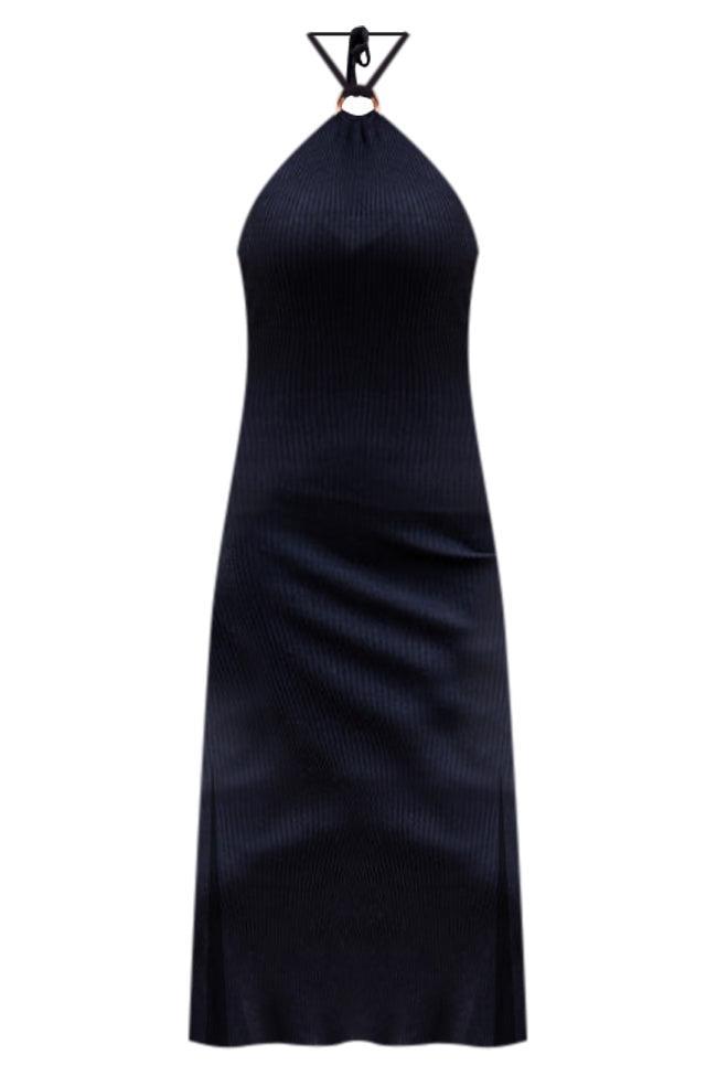 Sweet Wish Black Ring Link Halter Knit Midi Dress FINAL SALE Product Image