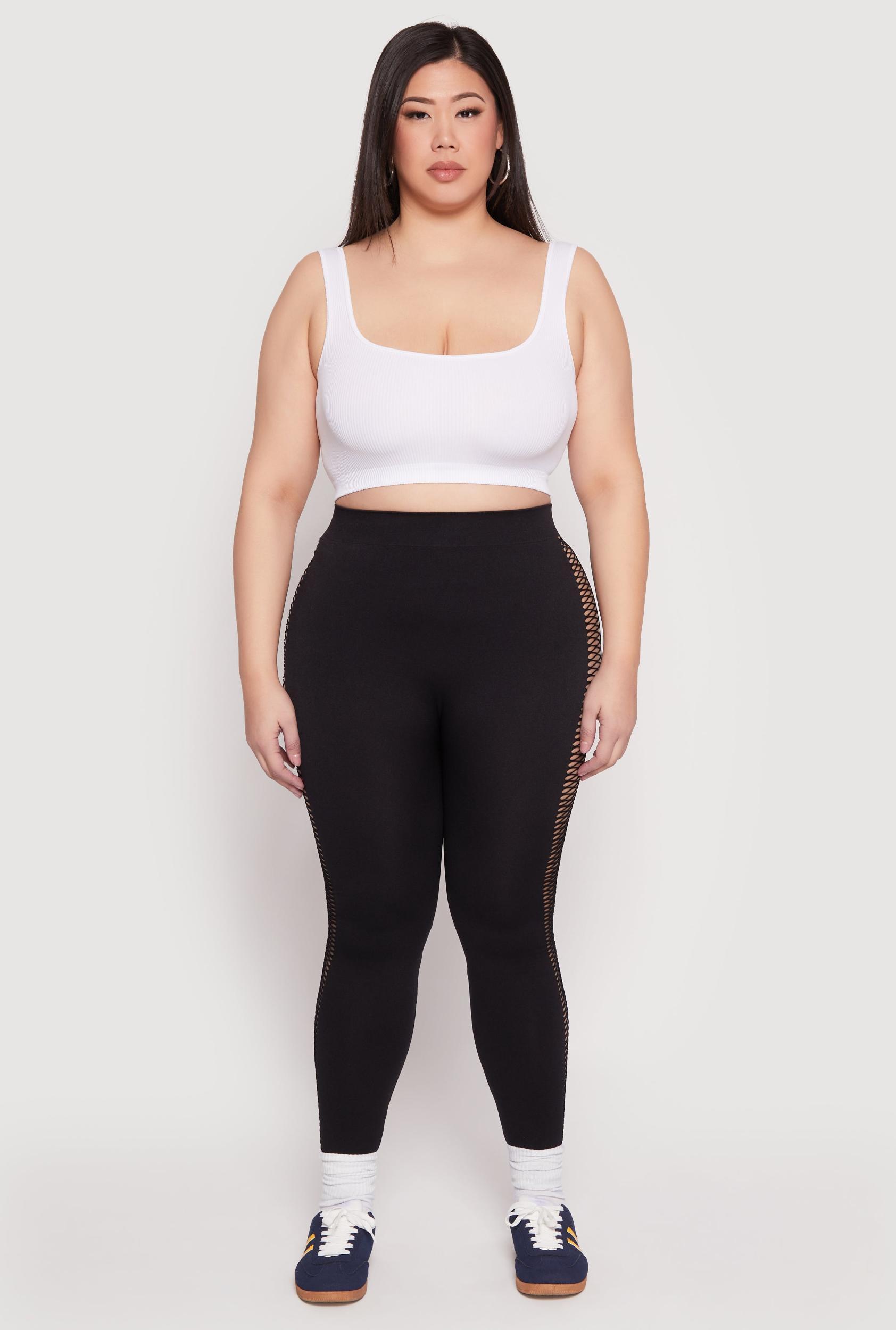 Womens Plus Size Seamless Cut Out Side Leggings Product Image