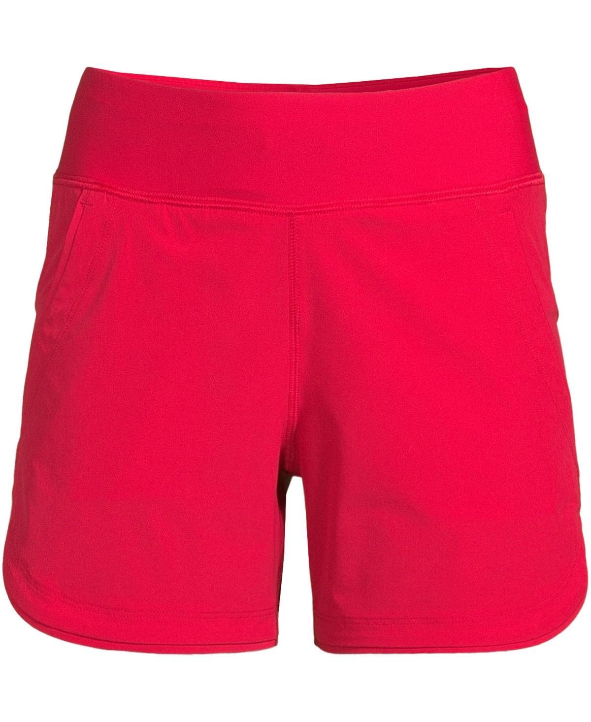 Petite Lands' End 5" Quick Dry Elastic Waist Board Shorts Swim Cover-up, Women's, Size: 12 Petite, Deep  Blue Product Image