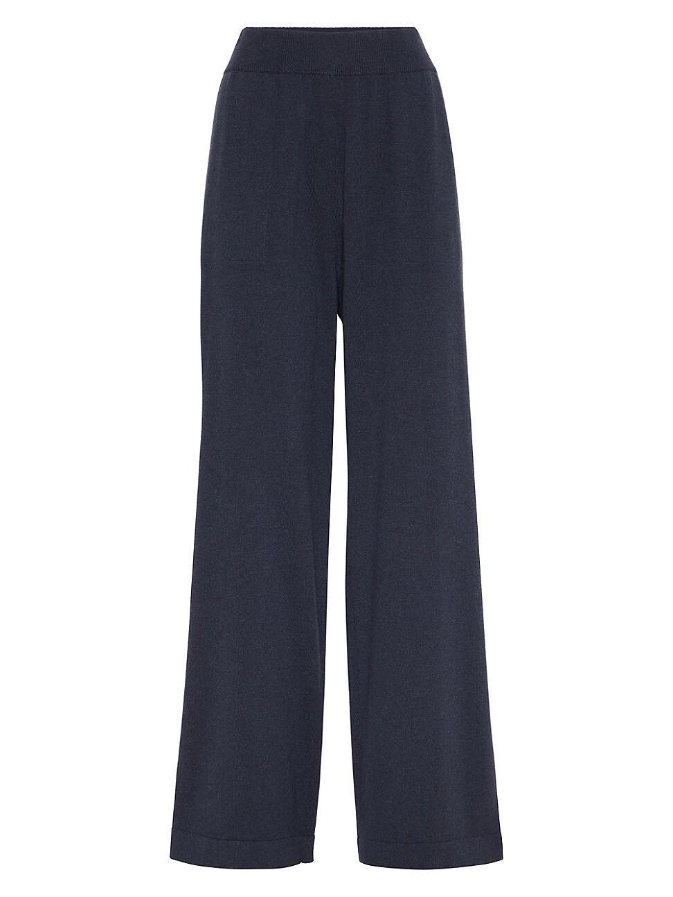 Womens Cashmere Knit Track Trousers with Shiny Tab Product Image