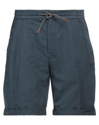 BRUNELLO CUCINELLI Man Shorts & Bermuda Shorts Midnight Blue Size 40 Linen, Cotton Product Image