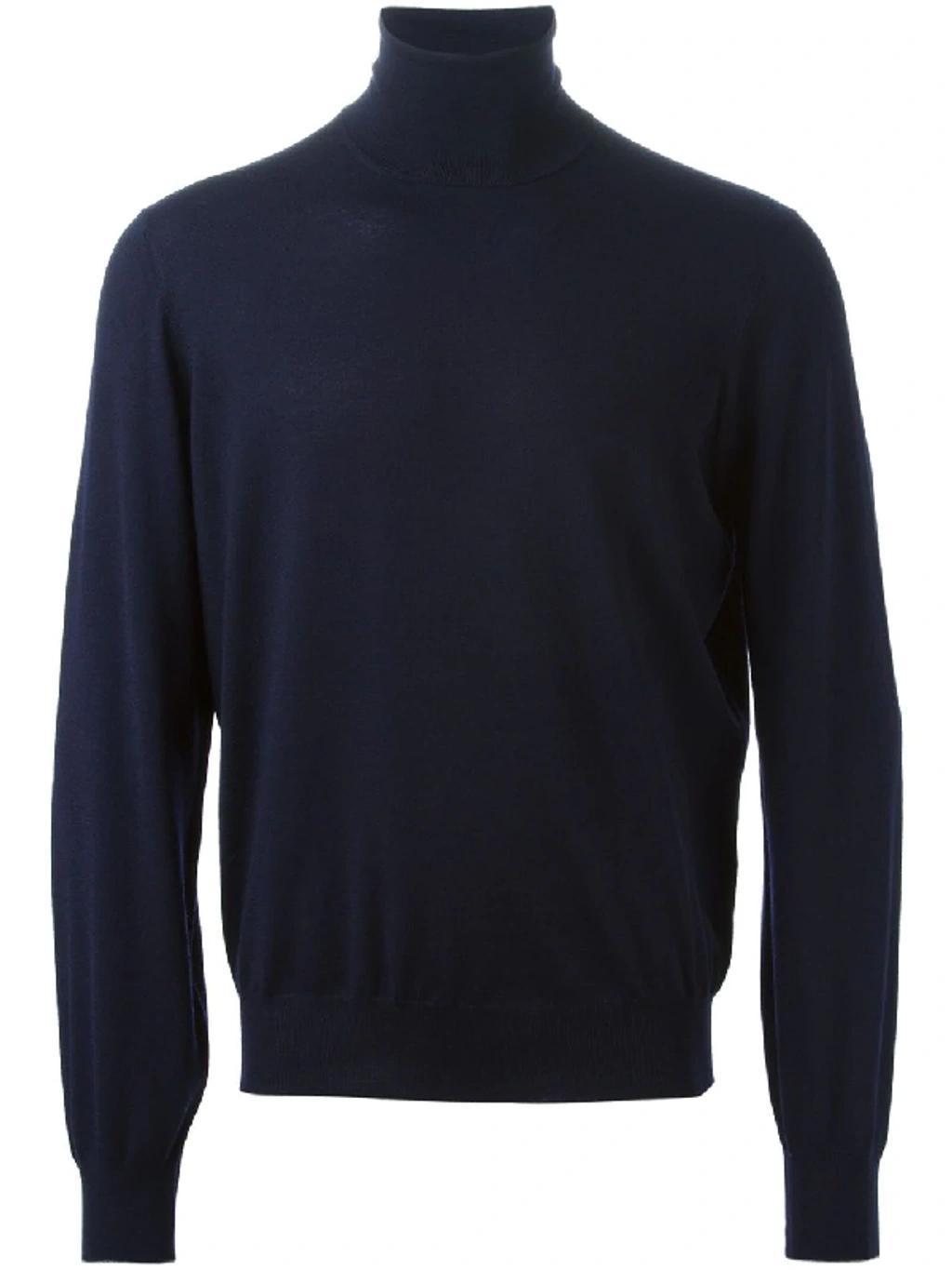 BRUNELLO CUCINELLI Cashmete Roll Neck Sweater In Blue Product Image