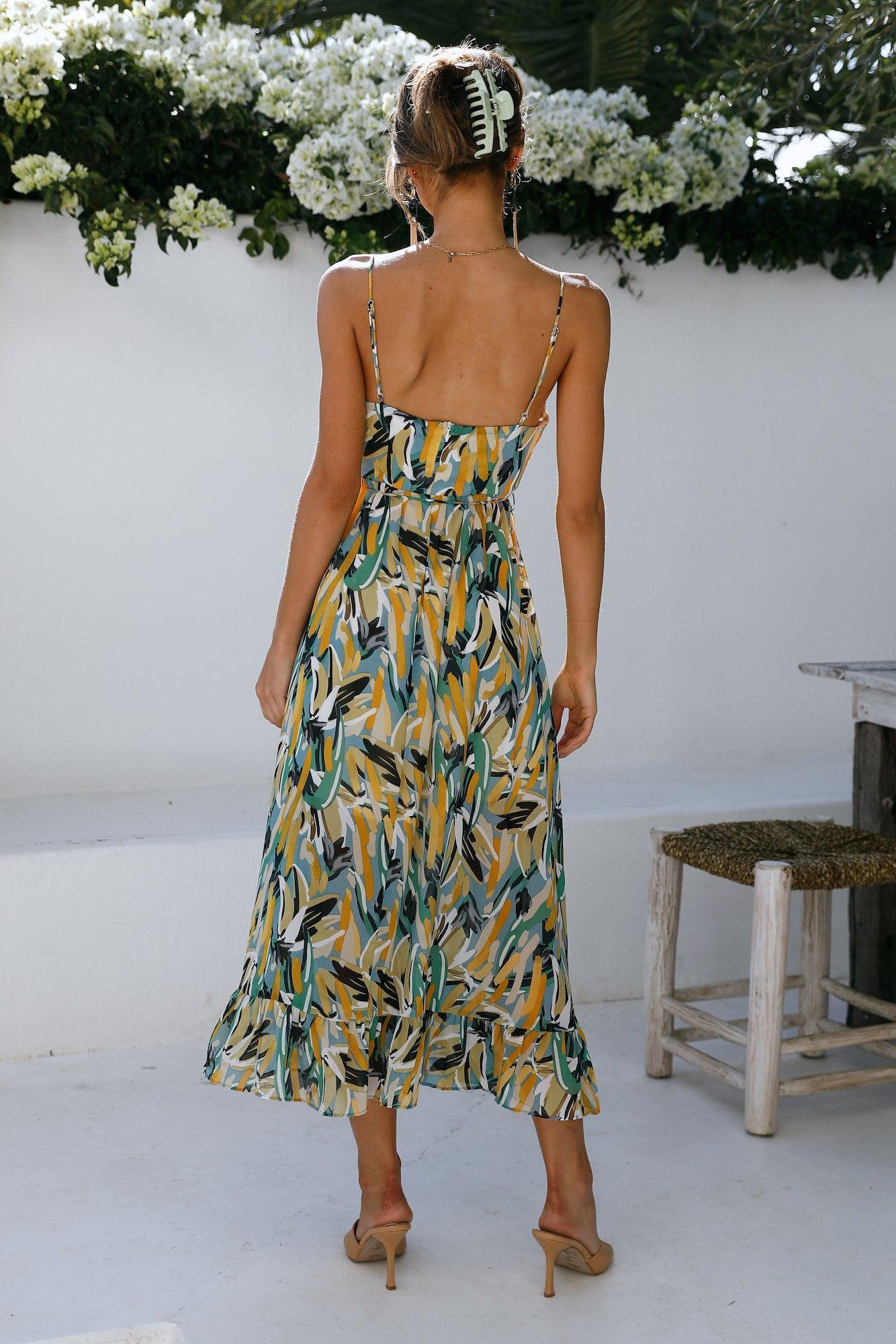 Lay It Out Midi Dress Blue Product Image
