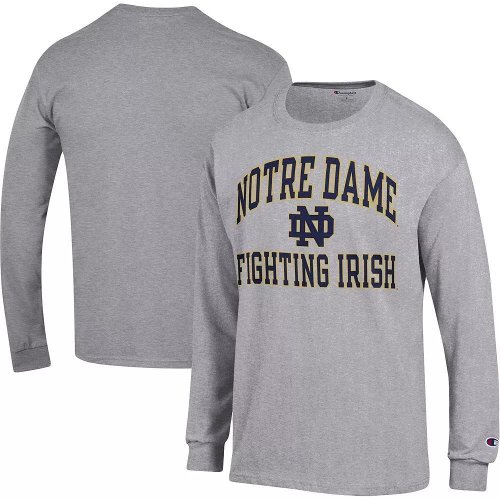 Men's Champion Heather Gray Notre Dame Fighting Irish High Motor Long Sleeve T-Shirt, Size: 2XL, Grey Product Image