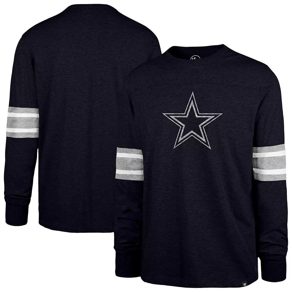 Men's '47 Navy Dallas Cowboys Premier Brex Long Sleeve T-Shirt, Size: Small, Blue Product Image