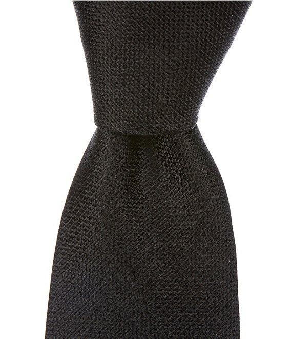 Hickey Freeman Solid Textured 3#double; Woven Silk Tie Product Image