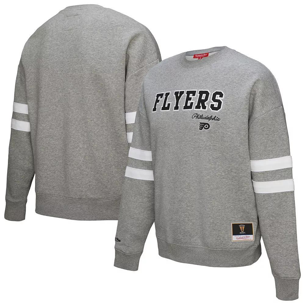 Women's Mitchell & Ness Heather Gray Philadelphia Flyers Logo Lightweight Pullover Sweatshirt, Size: Medium, Fly Grey Product Image