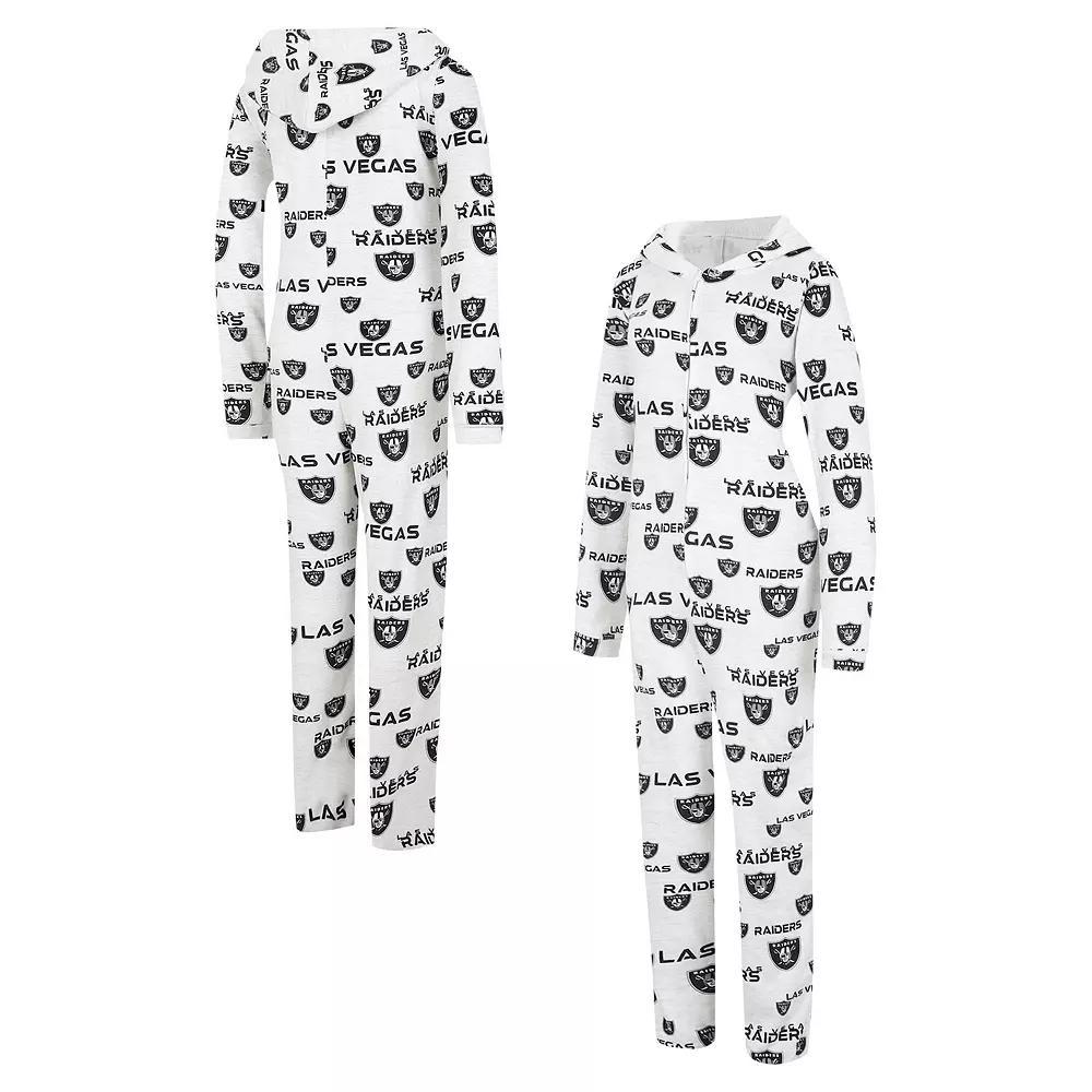 Womens Concepts Sport Cream Las Vegas Raiders Docket Hoodie Full-Zip Union Suit Product Image