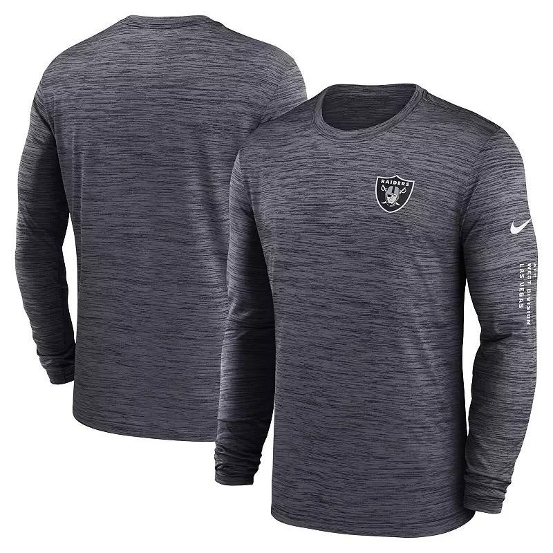 Men's Nike  Black Las Vegas Raiders Velocity Long Sleeve T-Shirt, Size: Small, Lvr Black Product Image